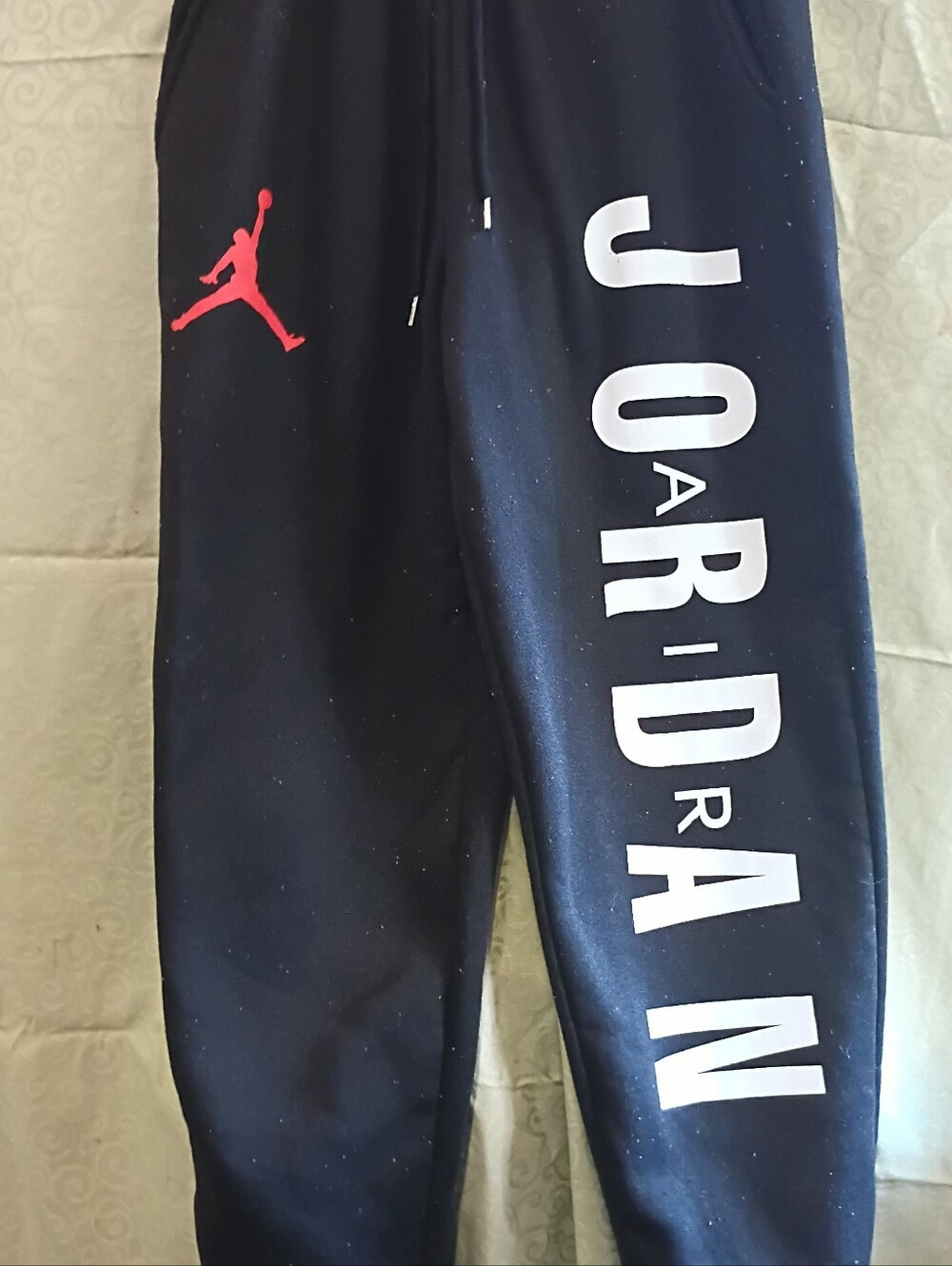 AIR Jordan Kids Black Joggers with White Logo and Red Jumpman
